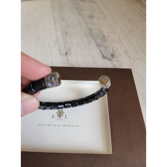 Karma luck black onyx bracelet open unisex accessory protection peace - Picture 4 of 7